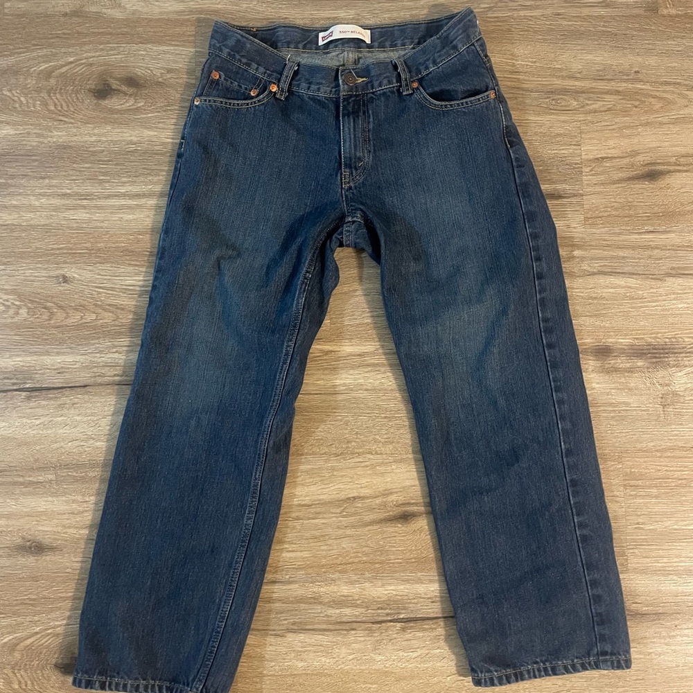 Levi's Dark Blue Relaxed Fit Jeans 550 size 10 husky